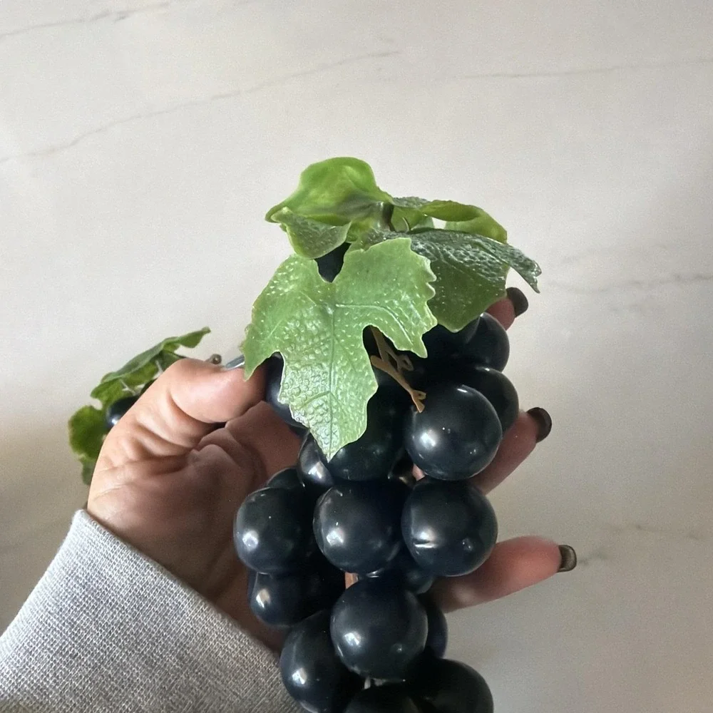 Lot of 3 Faux Fake Purple Black Grape Cluster Soft Plastic/Rubber Photo Prop VTG